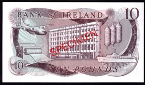 Ireland, Bank of Ireland, £10, (1971), specimen, U000000 (PMI BA112), UNC. - Image 2