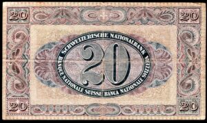 Switzerland, Schweizerische Nationalbank, 20 francs, 29-9-1927, 9P 088106 (WPM 33e). Crisp VF. - Image 2