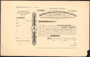 Norse King Steamship Co. Ltd., PROOF £10 ordinary shares, 189-, on thick card - Image 1