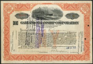 USA: Garland Steamship Corporation, <100 shares, 1921