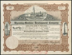 USA: Wyoming-Montana Development Co., $1 shares, 1931