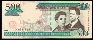 Dominican Republic, Central Bank, 500 pesos, 2003, CC0331795 (Pick 172b). AU.