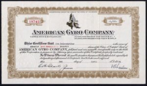 USA: American Gyro Company, class A capital stock, 1934, VF-EF. Crusader airplane