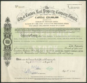 City of London Real Property Co. Ltd., 5% cumulative preference stock, 1959 - Image 1