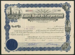USA: Catlett-Davis Oil Corporation, Oklahoma, capital stock, 1918