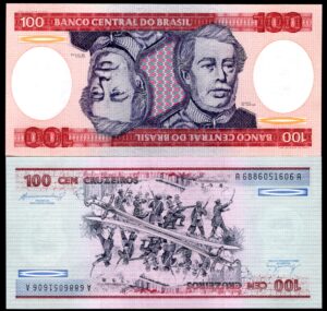 Brazil, Banco Central, 100 cruzeiros (1984) (WPM 198b). UNC.