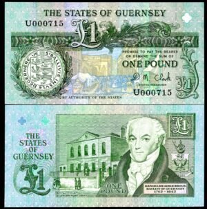Guernsey, States Issue, £1, Clark signature (2000s), series U (BYB GU36c). UNC.