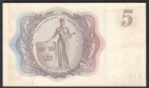 Sweden, Sveriges Riksbank, 5 kronor, 1961, SB 312175 (WPM 42f). GEF. - Image 2