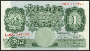Bank of England, P.S. Beale, £1, (1950), series L28C (EPM B268). UNC.