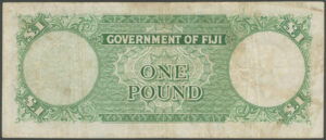 Fiji, Government, 1 pound, 1st December 1962, C/14 28705 (Pick 53e). AVF toned - Image 2