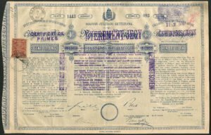 Hungary: Magyar Jelzalog-Hitelbank, 100 gulden bond, 1884