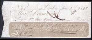Messrs Drummond, London, used cheque, 18[42].