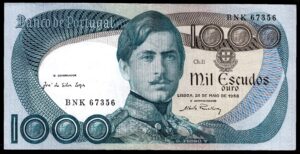 Portugal, Banco de Portugal, 1,000 escudos, 28-5-1968 (Pick 175a), BNK 67356. VF.