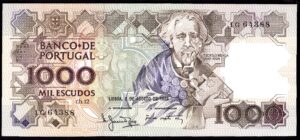 Portugal, Banco de Portugal, 1,000 escudos, 2-8-1983 (Pick 181a), IG 64388. NEF.