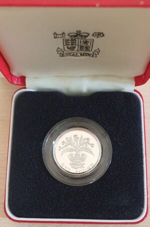 1984 Silver Proof Piedfort one pound coin, Scottish Thistle - Image 2