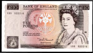 Bank of England, Somerset, £10 (1980). Series X55 (Duggleby B346). EF.