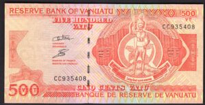 Vanuatu, Reserve Bank of Vanuatu, 500 vatu (1993) CC 935408 (WPM 5b). AU-UNC. - Image 1