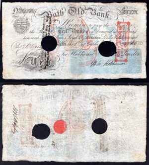 Bath Old Bank, Bath (Hobhouse, Phillott & Lowder), £10, 18[40] (Outing 86f). Fine.