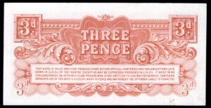 GB Military; British Armed Forces, 3 pence (1948), threaded variety. (Pick M16a). Crisp GVF. - Image 2