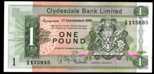 Scotland, Clydesdale Bank PLC, £1, 1-9-1969, series C/R (PMS CL30b). GEF.