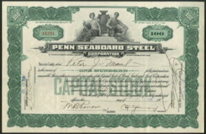 U.S.A: Penn Seaboard Steel Corporation, 100 shares, 1926