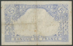France, Banque de France, 5 francs, 1916, 294632034, (Pick 70). F-VF. - Image 2