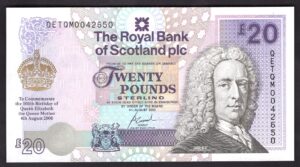 Scotland, Royal Bank Of Scotland plc, 20 pounds, 4-8-2000 (Pick 361, PMS RB106). AUNC.