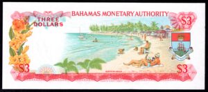 Bahamas, Government Issue, $3, Law 1968. B420946 (WPM 28a). AU-UNC. - Image 2