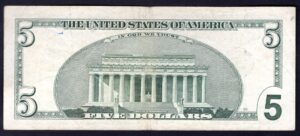USA, Federal Reserve Note, $5, 1999, replacement BE 20183199* (WPM 505r). F-VF. - Image 2