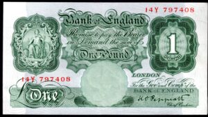 Bank of England, Peppiatt, £1 (1934), 14Y 797408 (Duggleby B238). Crisp VF.