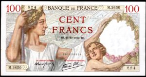 France, Banque de France, 100 francs, 26-10-1939 (Pick 94). NEF.
