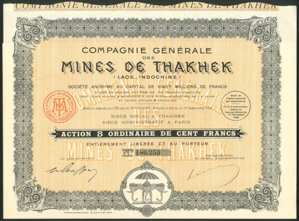Mines de Thakhek (Laos Indochine)