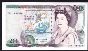 Bank of England, Gill, £20 (1988), 78R 685926 (Dugg. B355). NEF.