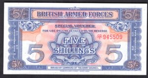 GB Military; British Armed Forces, 5 shillings (1961), unthreaded variety. (Pick M20c). EF. - Image 1