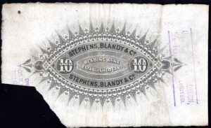 Reading Bank (Stephens, Blandy & Barnett), £10, 18[85] (Outing 1769f). Fine. - Image 2