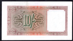 Great Britain, British Military Authority, 10 shillings (1943), 01E series (WPM M5). GEF. - Image 2
