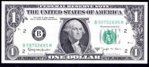 U.S.A., Federal Reserve, $1, 1963B, New York, Block B---H (Pick 443c). AUNC.