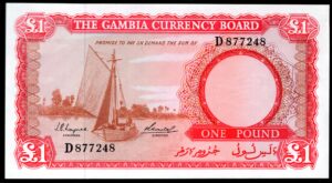Gambia, Currency Board, £1, (1965-70), D877248 (WPM 2a). GEF/AU.