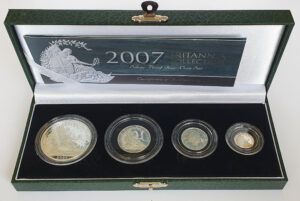 2007 Britannia Collection, Silver proof four coin set, Royal Mint, boxed with certificate - Image 1