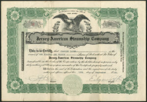 U.S.A: Jersey-American Steamship Co., shares without par value, 1930
