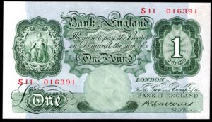 Bank of England, Catterns, £1, (1930),  S11 016391 (EPM B225). EF.
