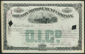 U.S.A: Oregon Improvement Company, $100 shares, 1890