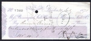 Messrs Bosanquet, Salt, Whatman, Harman, Salt & Co. 73 Lombard St, London, 18[71].