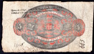 Kingsbridge Bank (John Square, Walter Prideaux Jr & Walter Were Prideaux), 5 pounds, 182[5] - Image 2