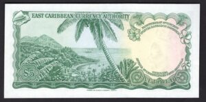 East Caribbean Currency Authority, $5 (1965). B8 903511. (WPM 14e). AU. - Image 2
