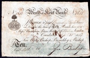 Weald of Kent Bank, Cranbrook. £10, 18[13]. Argles, Bishop, Brenchley & Bishop (Outing 609d). GF.