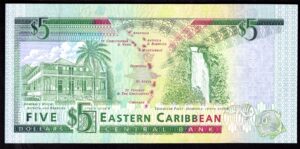 St Lucia, East Caribbean Central Bank, $5 (1993), C297667L (WPM 26l). UNC. - Image 2