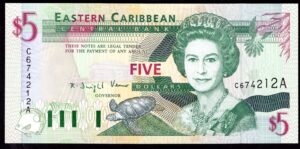 Antigua, Eastern Caribbean Central Bank, $5 (1994), C674212A (WPM 31a). AU-UNC.