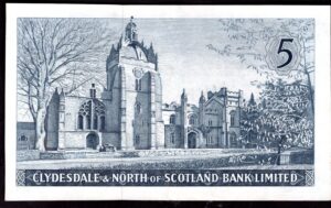 Scotland, Clydesdale & North of Scotland Bank, £5, 20-9-1961, series B/B (PMS CL29). NEF. - Image 2