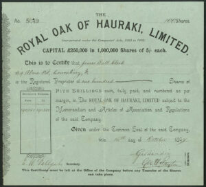 New Zealand: Royal Oak of Hauraki Ltd., a trio of certificates for 5/- shares - Image 3